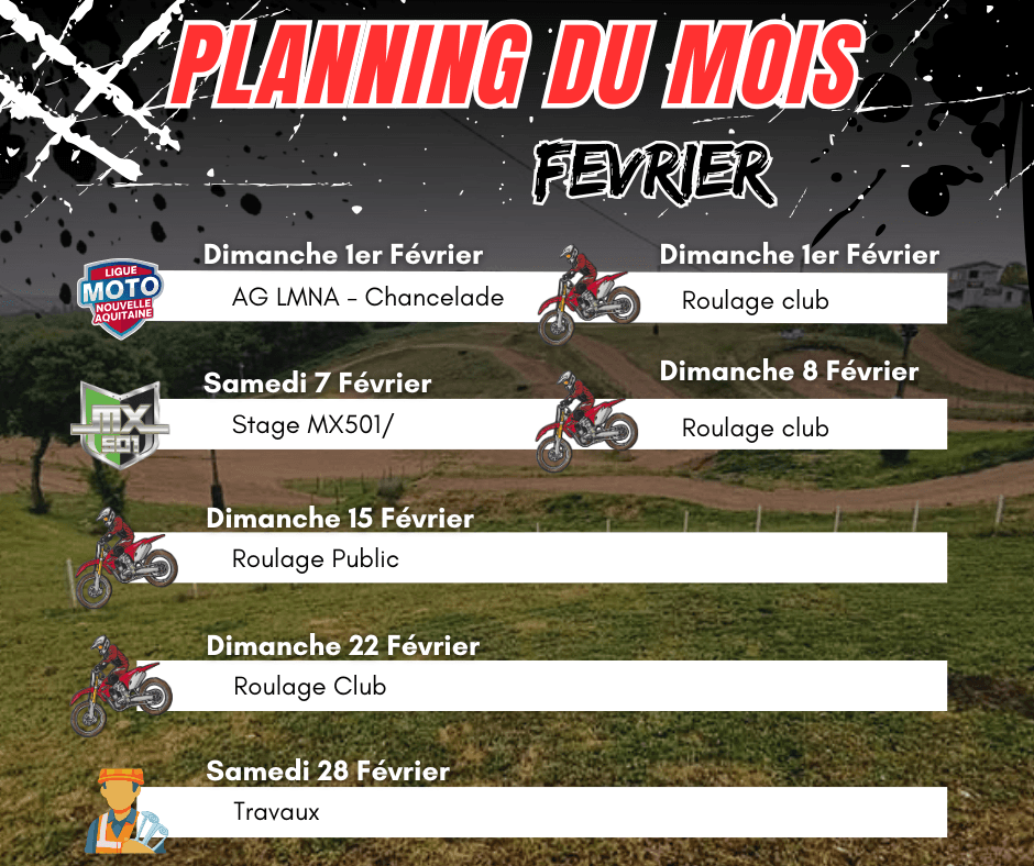 Calendrier MX Février